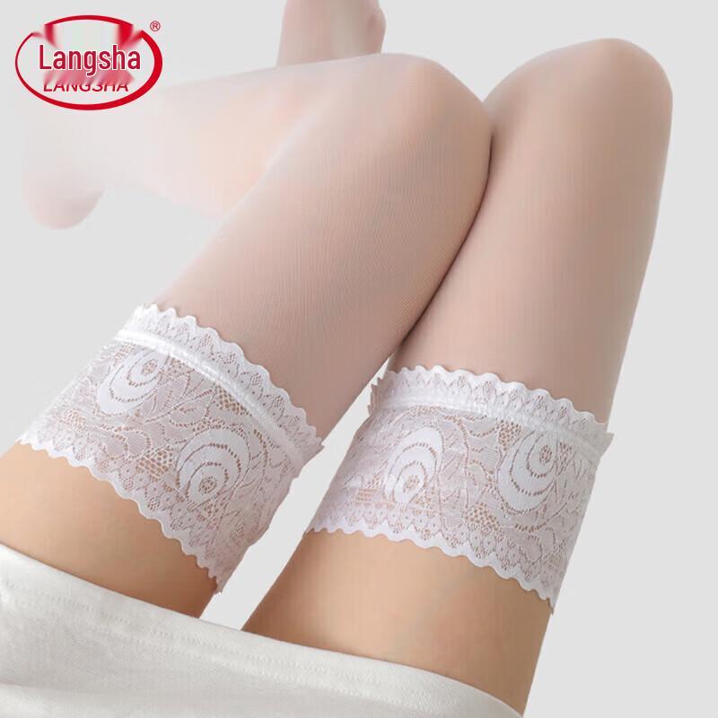 LANGSHA Женские чулки до бедра с кружевной отделкой