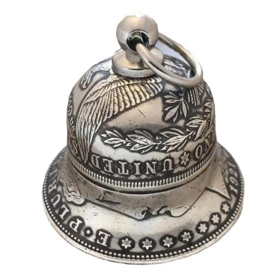 Silver-color Coin Bell Super Loud Heavy Duty Vintage Bell Metal Hanging Bell