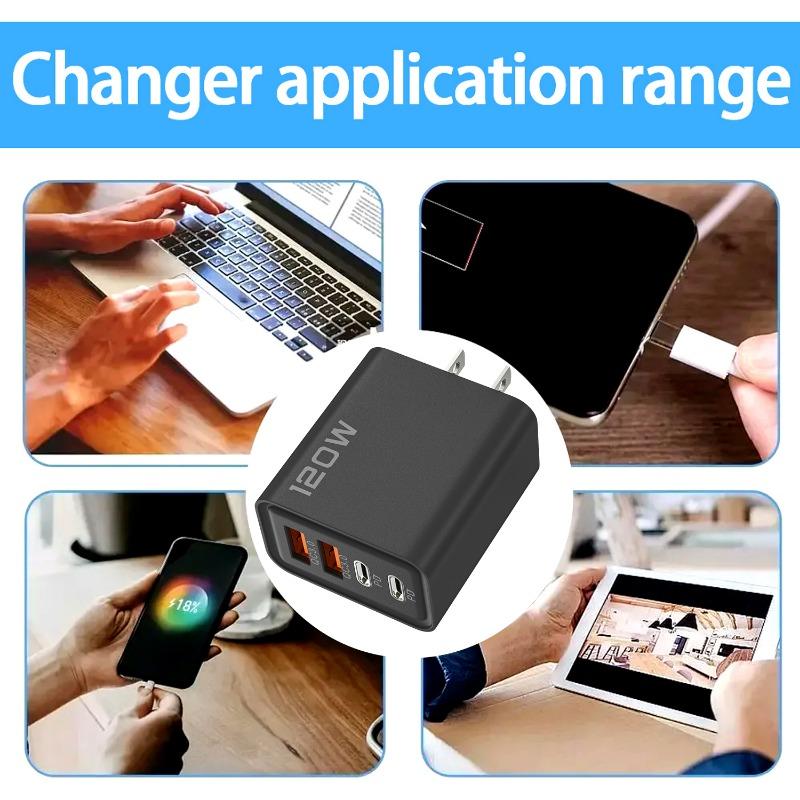 Быстрая зарядка PD 120 Вт USB Type C Двойной USB Typec Вилка EU/US/UK Адаптер Quick Charge 3.0 для Samsung IPhone Xiaomi Google Универсальный