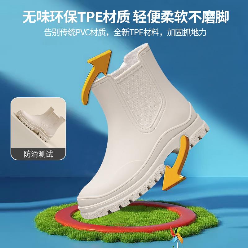 TPE модные короткие дождевые ботинки Chelsea женские универсальные дождевые ботинки Martin нескользящие водные сапоги резиновые сапоги взрослые галоши
