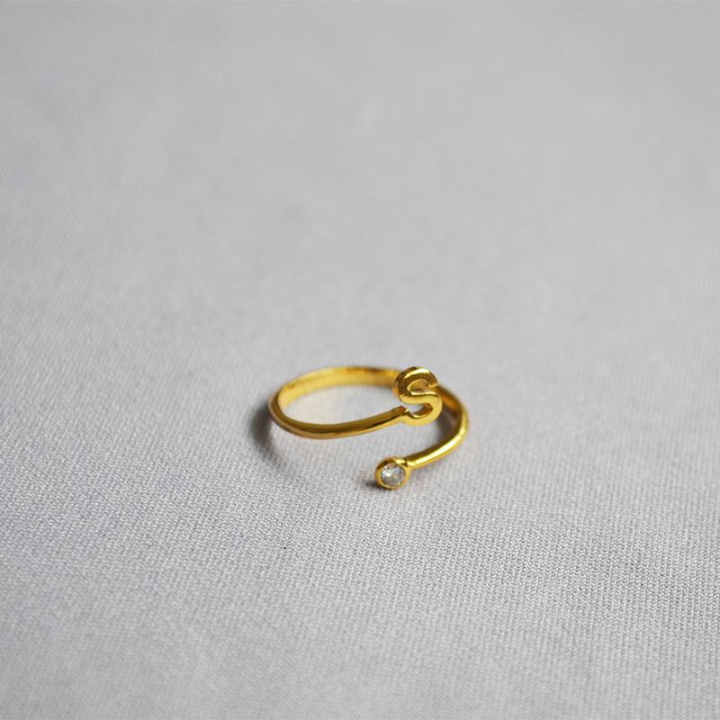 2019 Exquisite Adjustable Initial Ring for Women - Stackable Open Design for Index Finger