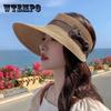 Женская летняя шляпа с широкими полями и бантом, солнцезащитная шляпа, уличная пляжная соломенная шляпа, солнцезащитная шляпа