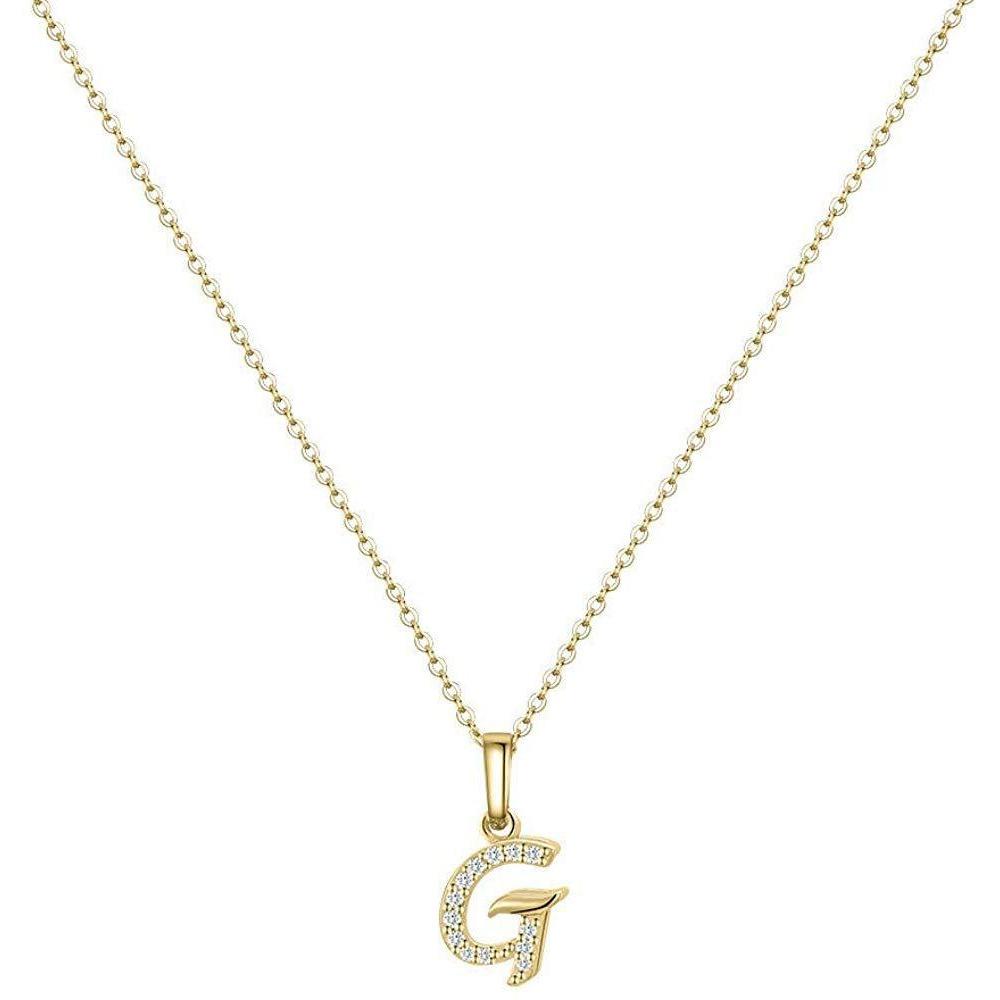 Европейское и американское простое и модное женское ожерелье с 26 заглавными буквами, позолоченное 14-каратным серебром, аксессуары для ожерелья с микро-набором циркония