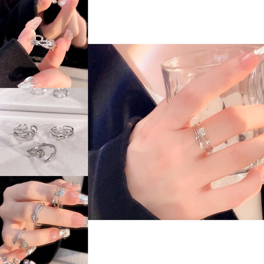 Elegant Copper Geometric Design Adjustable Open Ring For Women Couples Fashion