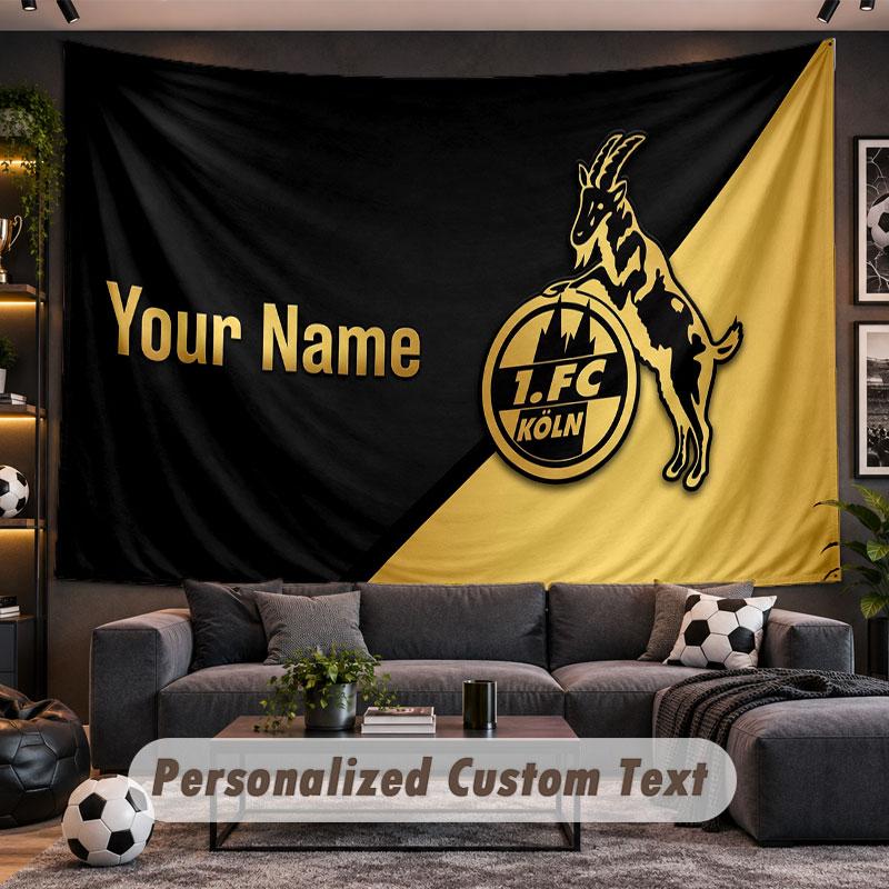 Wall Hanging Tapestry Custom NameFC Köln Pattern Personalized Printed Fabric Wall Decor