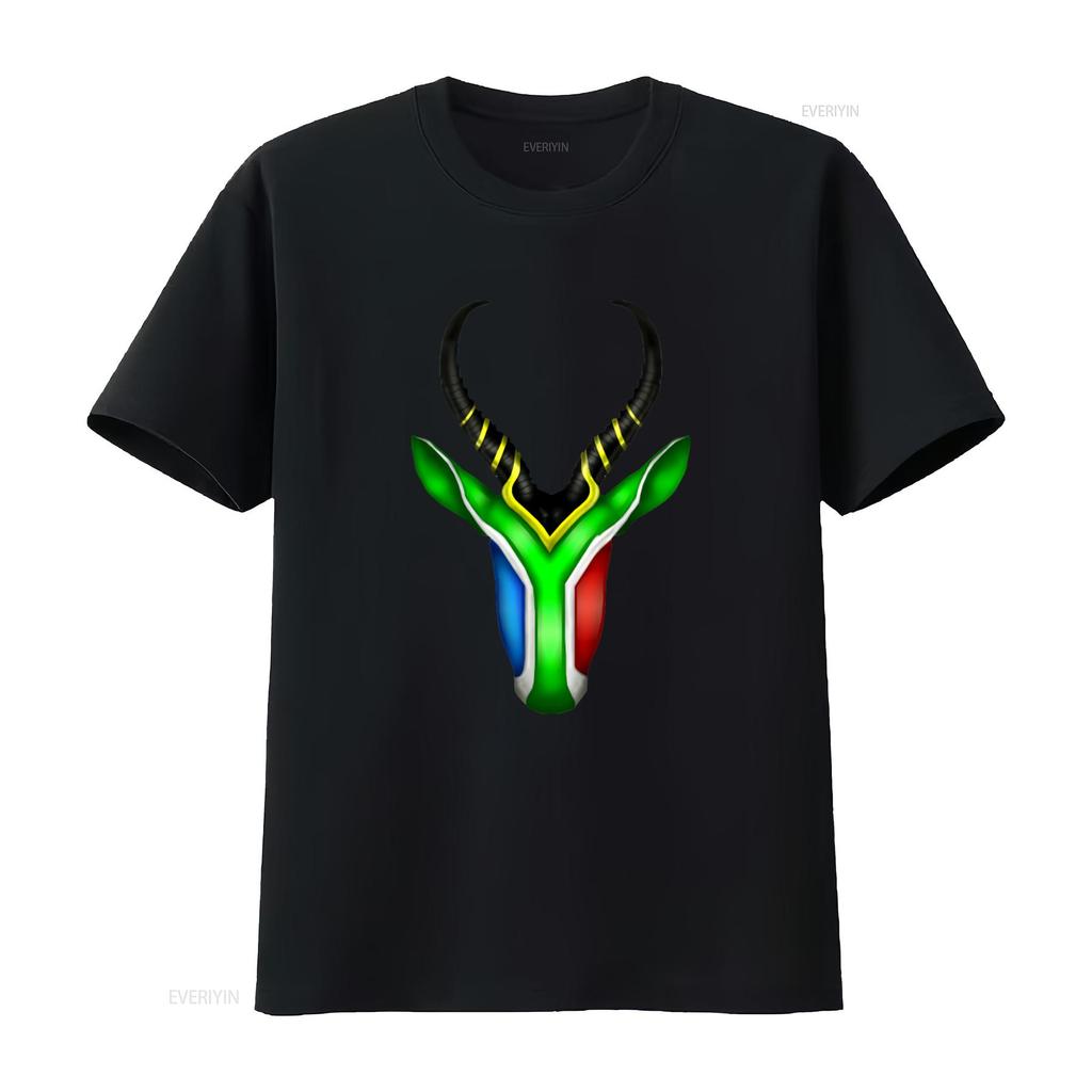 South Africa Springbok Print T Shirt Unique Design Comfortable Fabric Perfect for Sports and Casual Wear vintage Washed