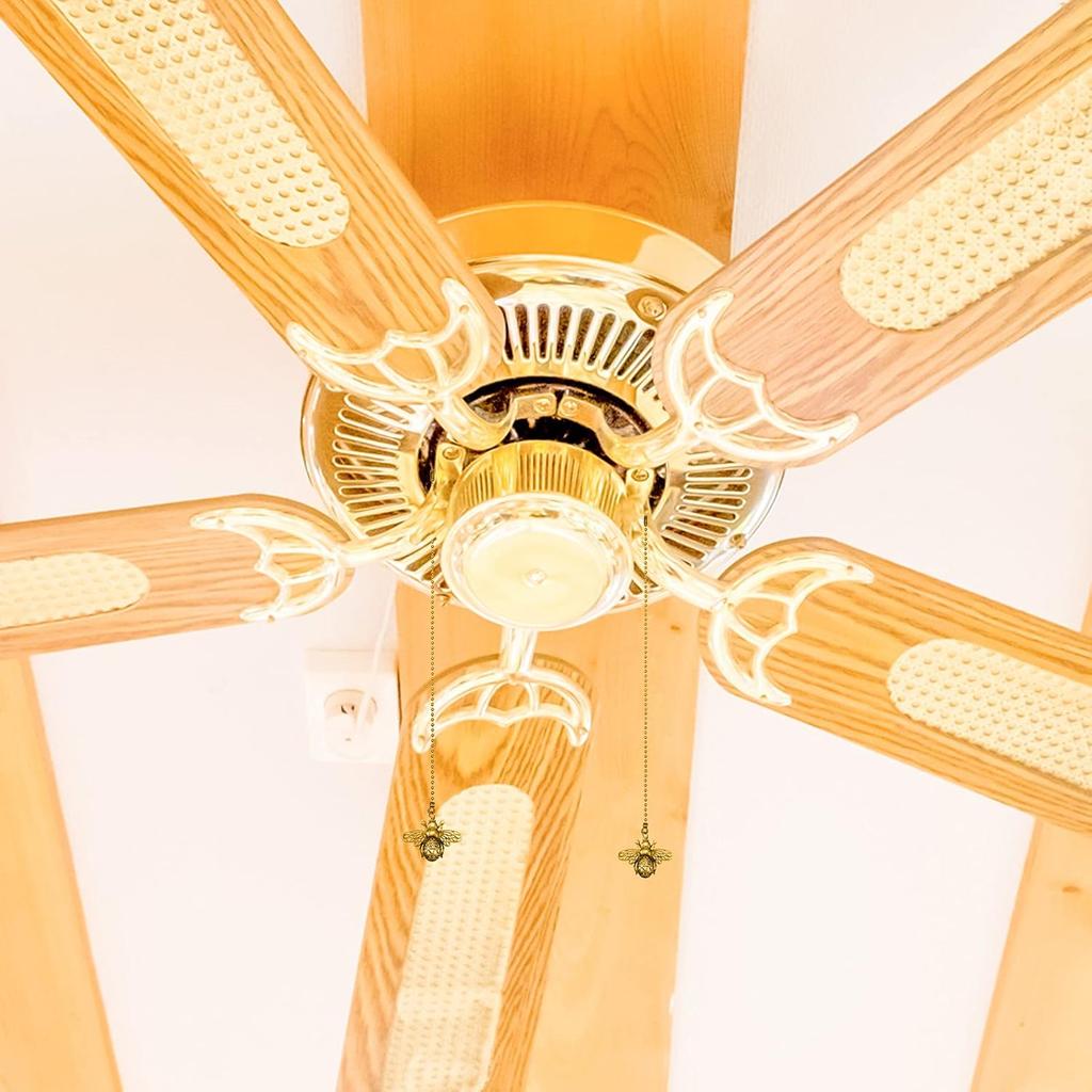 Набор из 4 штук 13-дюймовых винтажных удлинителей цепочки для потолочного вентилятора с подвесками-шармами в виде пчелы-матки, бронза