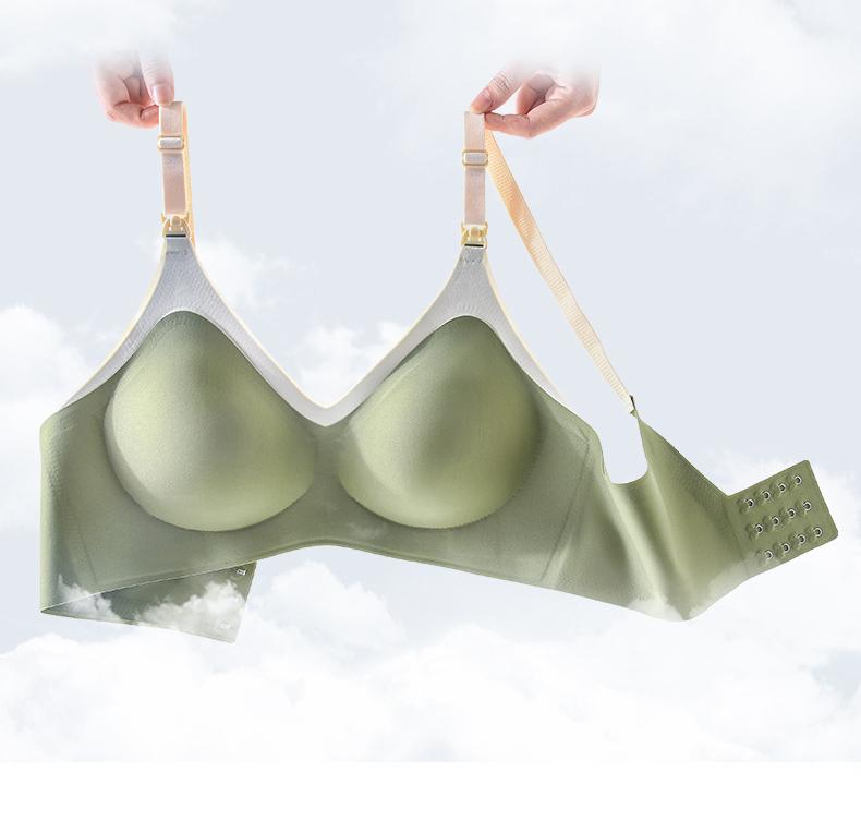 Удобный латексный бюстгальтер для кормящих мам для кормящих мам, бюстгальтер с эффектом пуш-ап, двухцветное бесшовное нижнее белье, бюстгальтер для кормления грудью с пряжкой спереди
