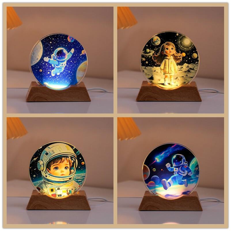Астронавт USB Ночник Домашние украшения Орнаменты Рождественский подарок для детей