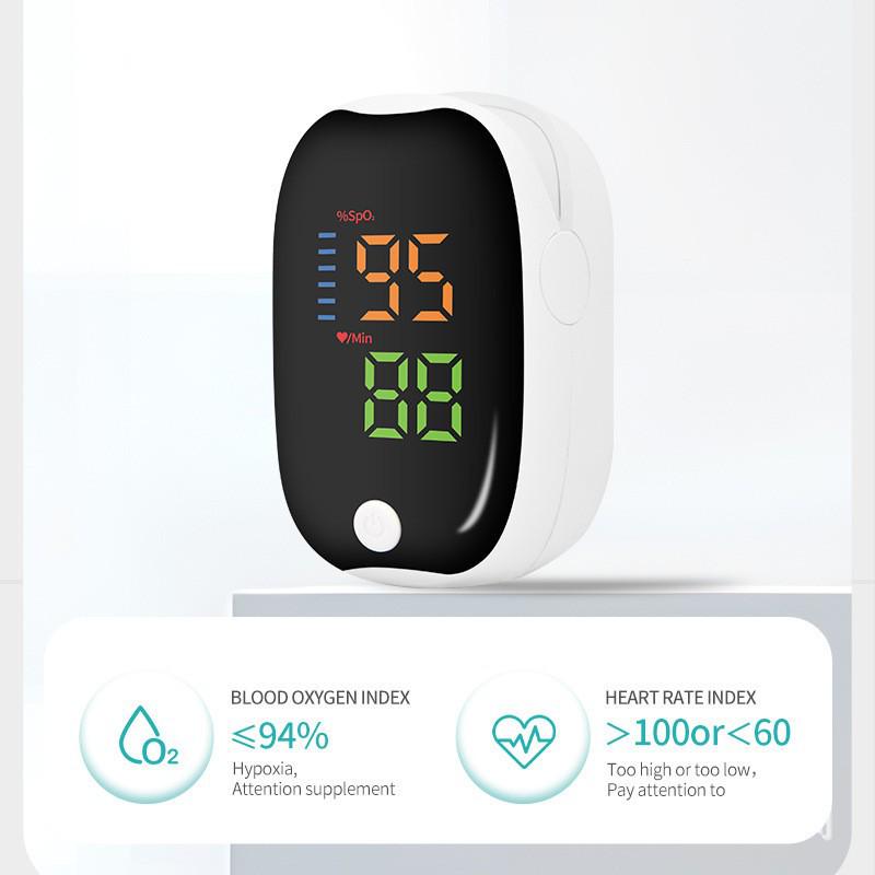LK89 Сертифицированный FDA Белый Круглый Пульсоксиметр: Монитор сердечного ритма и кислорода в крови с клипсой на палец
