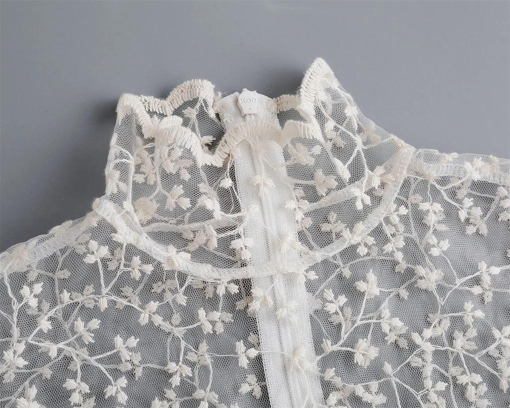 Perfect Match Vintage Lace Floral Shirt Blouse Detachable Collar Female Removable Sweater Half Shirt Clothing Accessories Solid Neck Collar