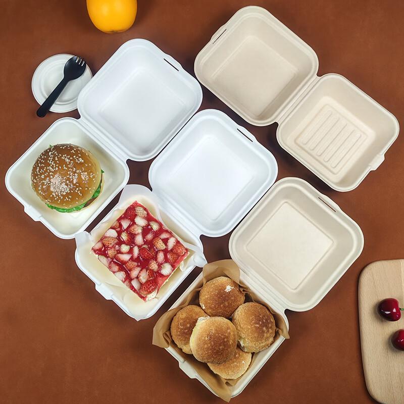 MOLUONA Disposable Wheat Straw Burger Box Set