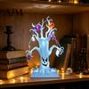 Halloween Tabletop Decorations Lighted Spooky Dead Tree Decor, Ghost Face Haunted Desktop Ghostly Decor with Pumpkin Spider LED String Lights,
