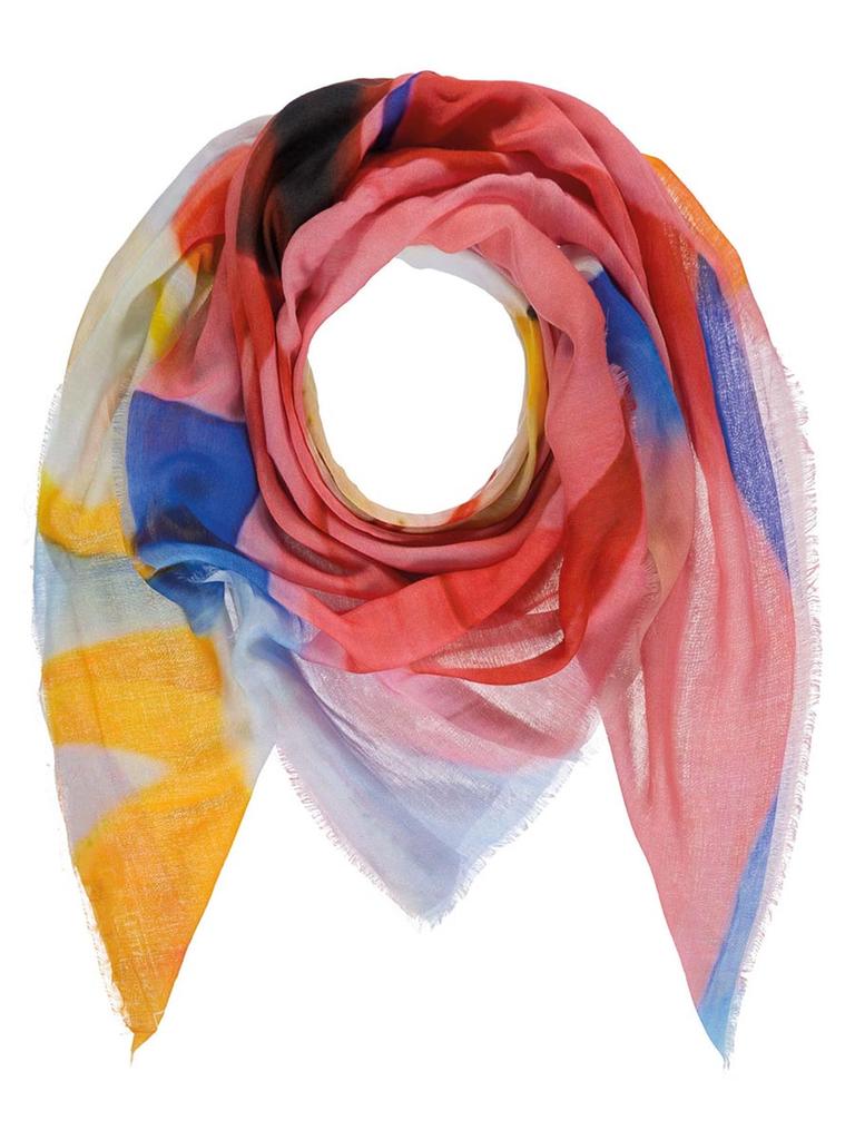 Women' scarf with digital print, red Passigatti