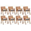 Day and Night - Day and Night Garden Chairs 8 Units Solid Teak Wood with Cushions