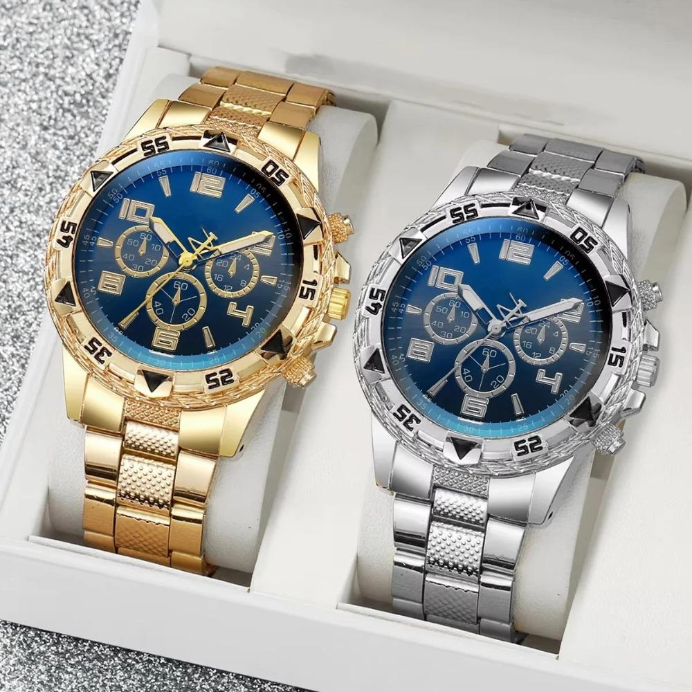 Stainless Steel Band Men's Business Watches Gold Wristwatch Creative Men Quartz Watches Male Gift
