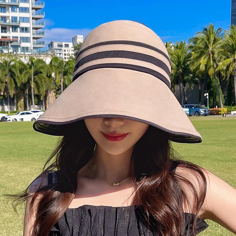 Women's Sun Protection Fisherman Hat Lady Uv Protection Summer Leisure Face Covering Sunshade Black Straw Hat Hollow Top Sun Hat