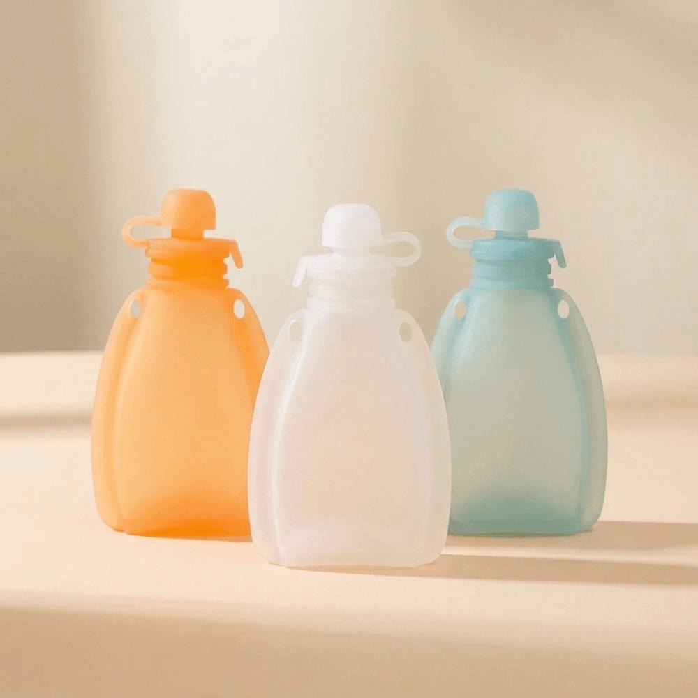 Food Grade Silicone Squeeze Feeder 120ml Large Capacity Leakproof Food Storage Bag Travel