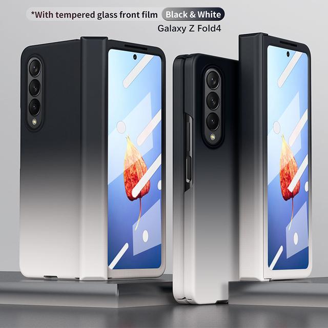 Чехол для телефона Samsung Galaxy Z Fold 4 с петлями Fold2 Fold3 Fold4, ультратонкий градиентный чехол с защитой от падения и пленкой из закаленного стекла