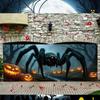 Giant Spider and Pumpkin Background Cloth for Halloween Garage Door Decorations Outdoor/Horror Banner Covers