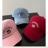 Cute Bear Embroidered Baseball Cap, Wide Brim, Big Face, Small Hat, Female Cap, Casual and Versatile