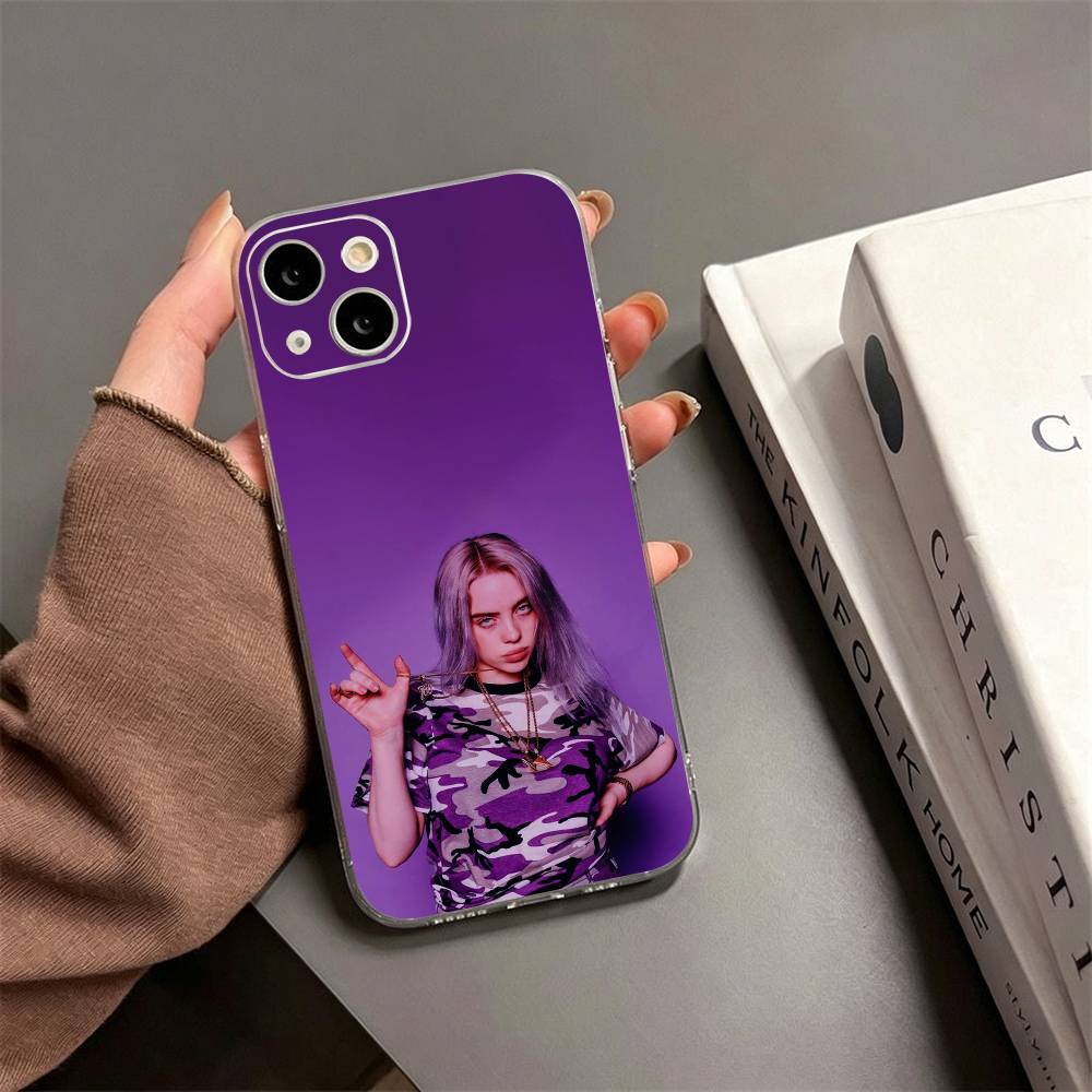 Чехол для телефона Billie Eilish (B-Billie Eilish) для iPhone 17, 16, 15, 14, 13, 12, 11 Plus, Pro Max, Мягкий прозрачный чехол