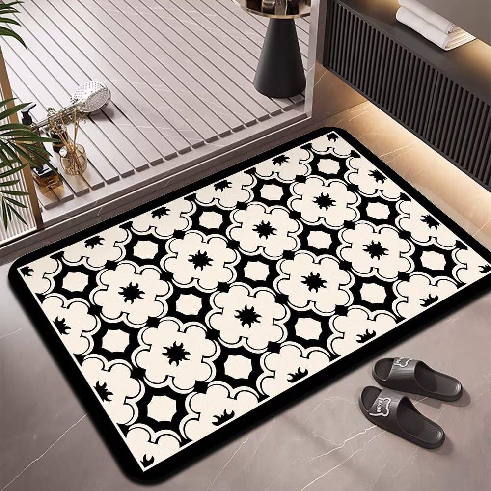 Bathroom non-slip foot mat, diatom mud, toilet absorbent floor mat, toilet dirt-resistant carpet, living room door mat