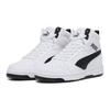Puma Rebound V6 Mid Прочные Амортизирующие Детские Кеды для Катания на Скейте Детские Кеды для Катания на Скейте Белые Черные 393831-02