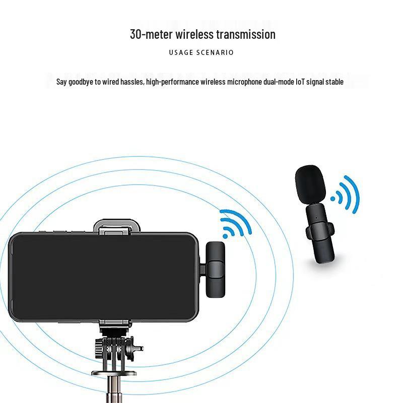 Cross-Border Wireless Lavalier Microphone K1: Dual Live Intelligent Noise Reduction Mini Mic