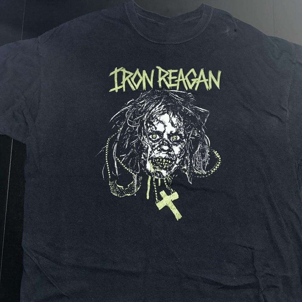 Черная футболка унисекс из плотного хлопка Iron Reagan Band, полный размер, BL663