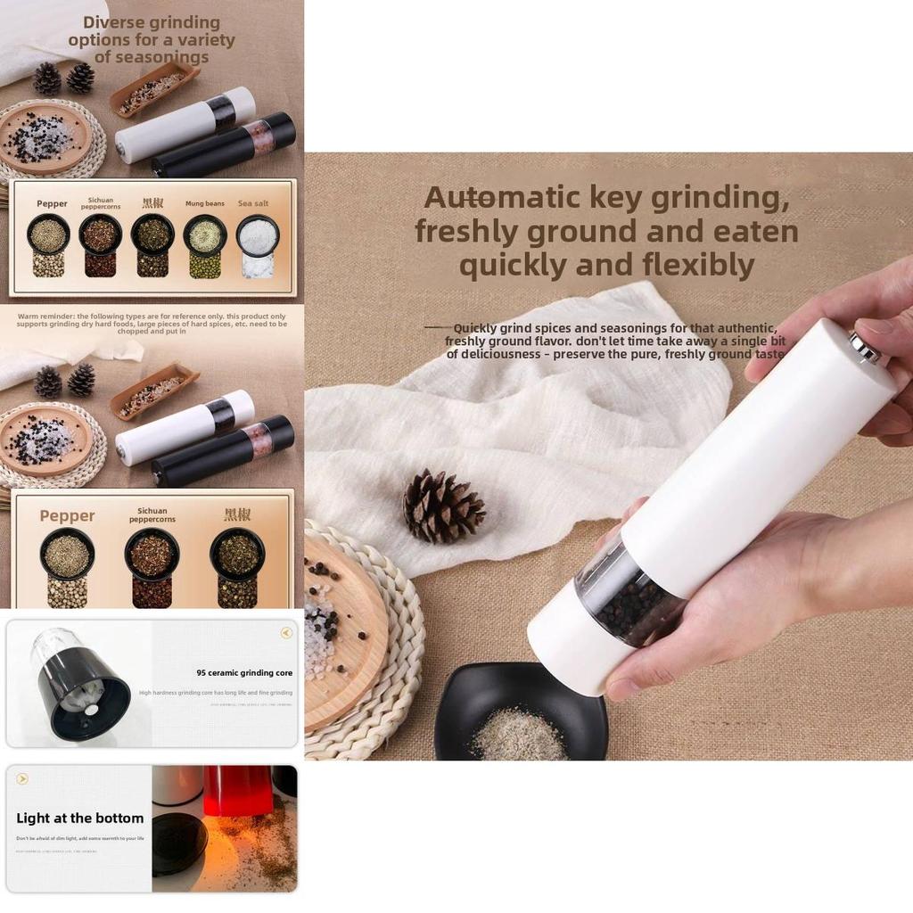 Современная минималистичная мельница для перца с прочным контейнером для специй для использования на кухне
