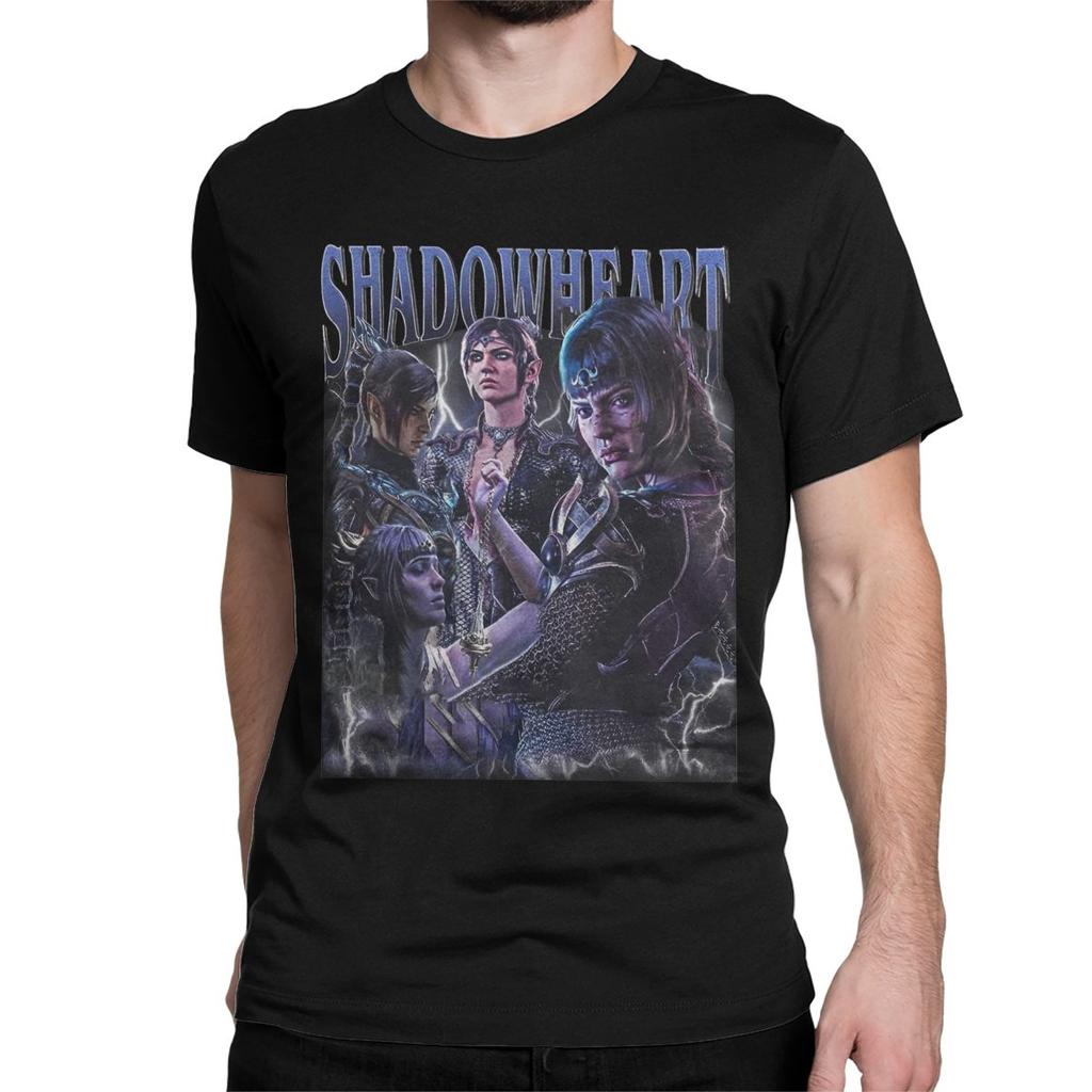 Новинка Shadowheart BG3 Футболки для мужчин Круглый вырез Хлопковая футболка Футболка с коротким рукавом 4XL 5XL 6XL Топы