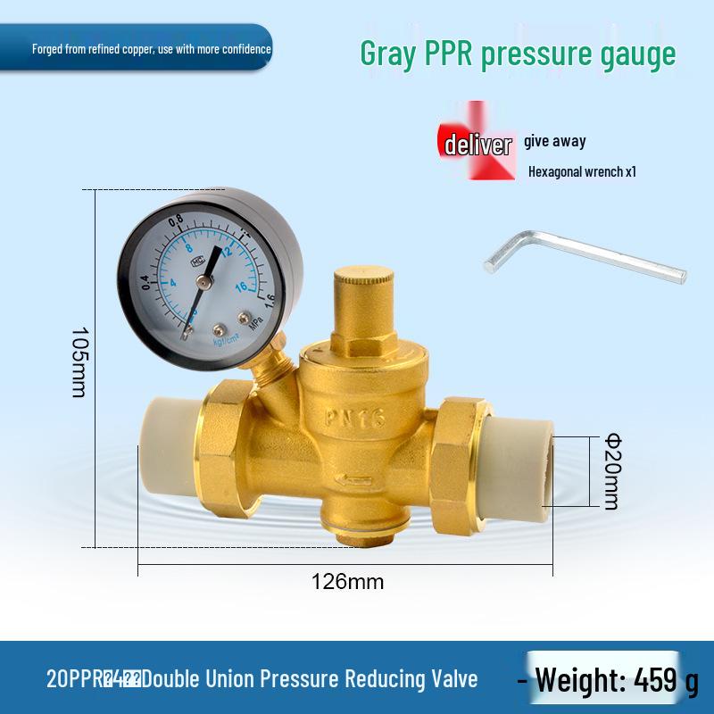 Редукционный клапан давления для водопроводной трубы для бытовых нагревателей - PPR20/25/32, 4-точечный PE фитинг