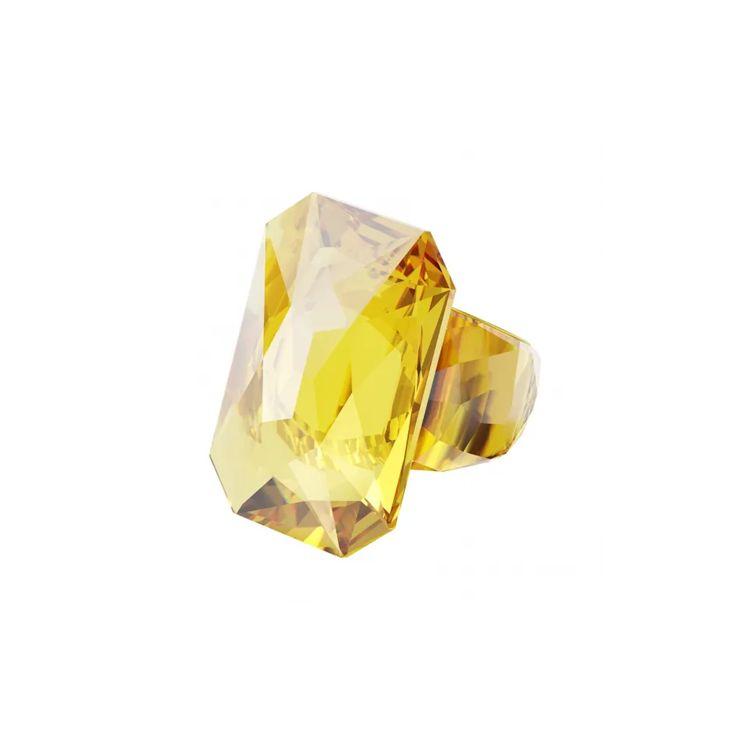 Swarovski Прозрачное однотонное декоративное хрустальное кольцо Женские кольца Желтое 56073