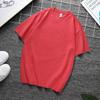 Zirunking Long-staple Cotton Short-sleeved T-shirt Unisex Top Youth Casual Solid Color Loose Round Neck Half-sleeved Top CHANGRONG