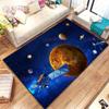3D Moonlight Unicorn Print Rug Galaxy Planet Living Room Bedroom Sofa Décor Rug Door Mat Kitchen Non-Slip Floor Mat Picnic Camp