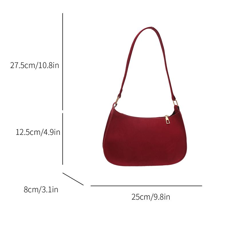Yogodlns Модная Текстурная Красная Сумка Женская Новая Замшевая Сумка На Одно Плечо Маленькая Однотонная Сумка Хобо На Молнии Подмышками
