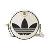 X Adidas Originals Ophidia Большая Логотип Печать Молния Кожаный Сумка Через Плечо Женские сумки Белый 702626-DJ24T-8847