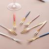 DS Dessert Fruit Tea Fork Set Stainless Steel 304 Gift Home Use, Mixed Colors 8 Pieces, 1 Piece, Korean Popular Tableware
