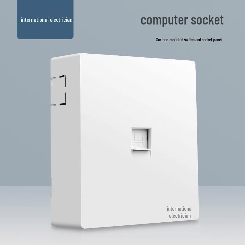 Двухклавишный настенный выключатель и панель розетки типа 86 с открытой проводкой и пятью отверстиями