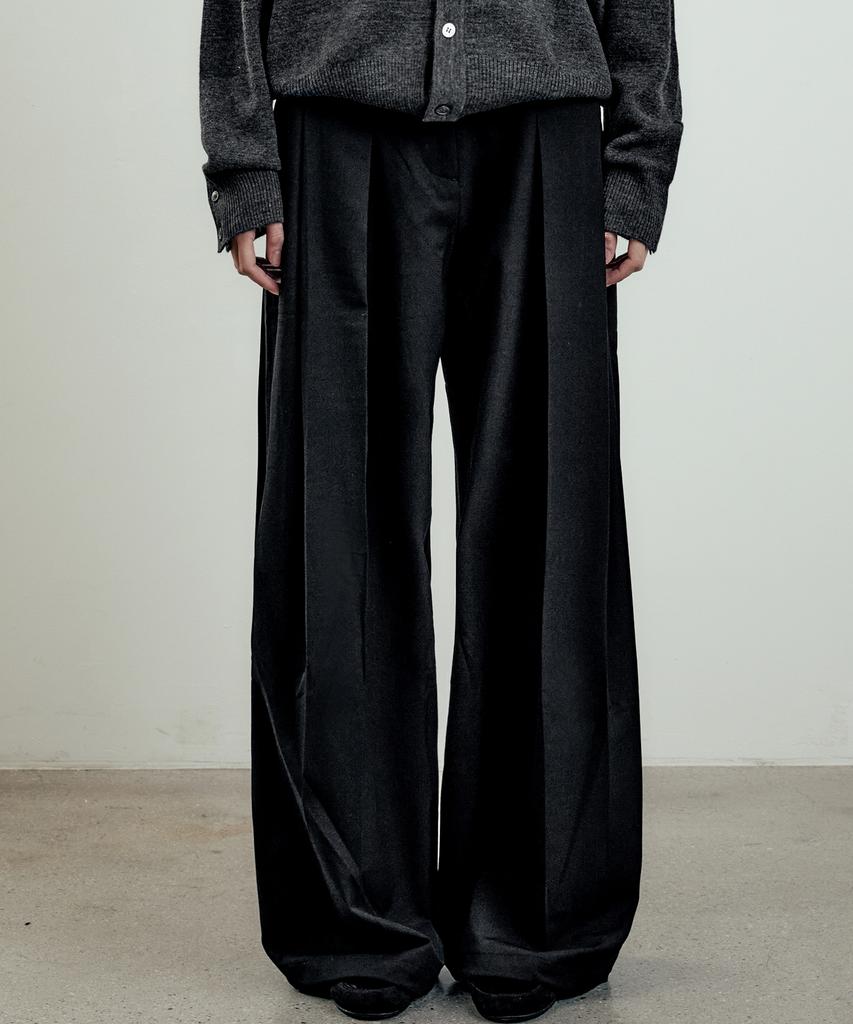 LMOOD WOMEN Kendo Two-Way Wide Slacks Black
