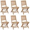 Day and Night - Day and Night Folding Garden Chairs 6 Units and Cushions Solid Acacia Wood