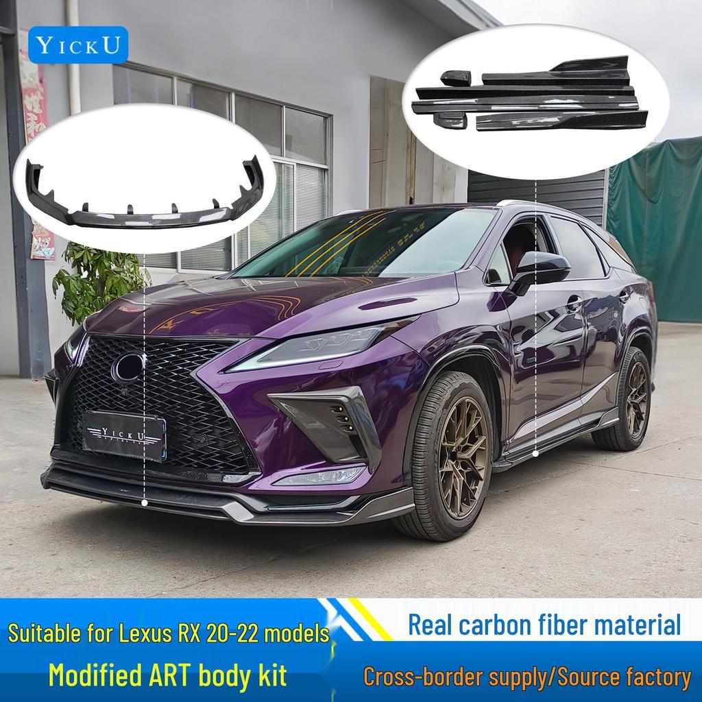 Карбоновый обвес для Lexus RX300 20-22: Передний сплиттер, Накладки на противотуманные фары, Задний диффузор, Расширители арок, Пороги