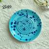 Small Ceramic Grater Bowl, Manual Ginger Garlic Mincer with Ink Splash Pattern, Multi-use Dish Pepper Grinding Plate for Wasabi Daikon, Dishwasher