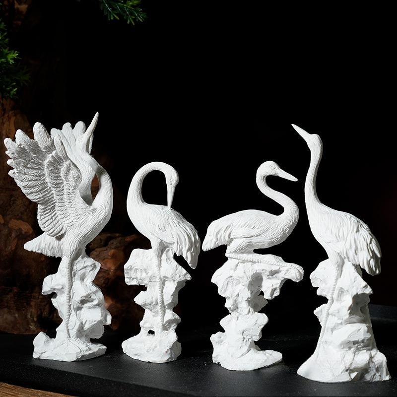 Миниатюрный венценосный журавль, статуэтка журавля, китайская статуэтка птицы из смолы для сада фей, украшение для аквариума, бонсай, ландшафтный декор для дома