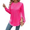 2025 Autumn/Winter Women's Loose Fit Solid Color Long Sleeve Round Neck Hoodie