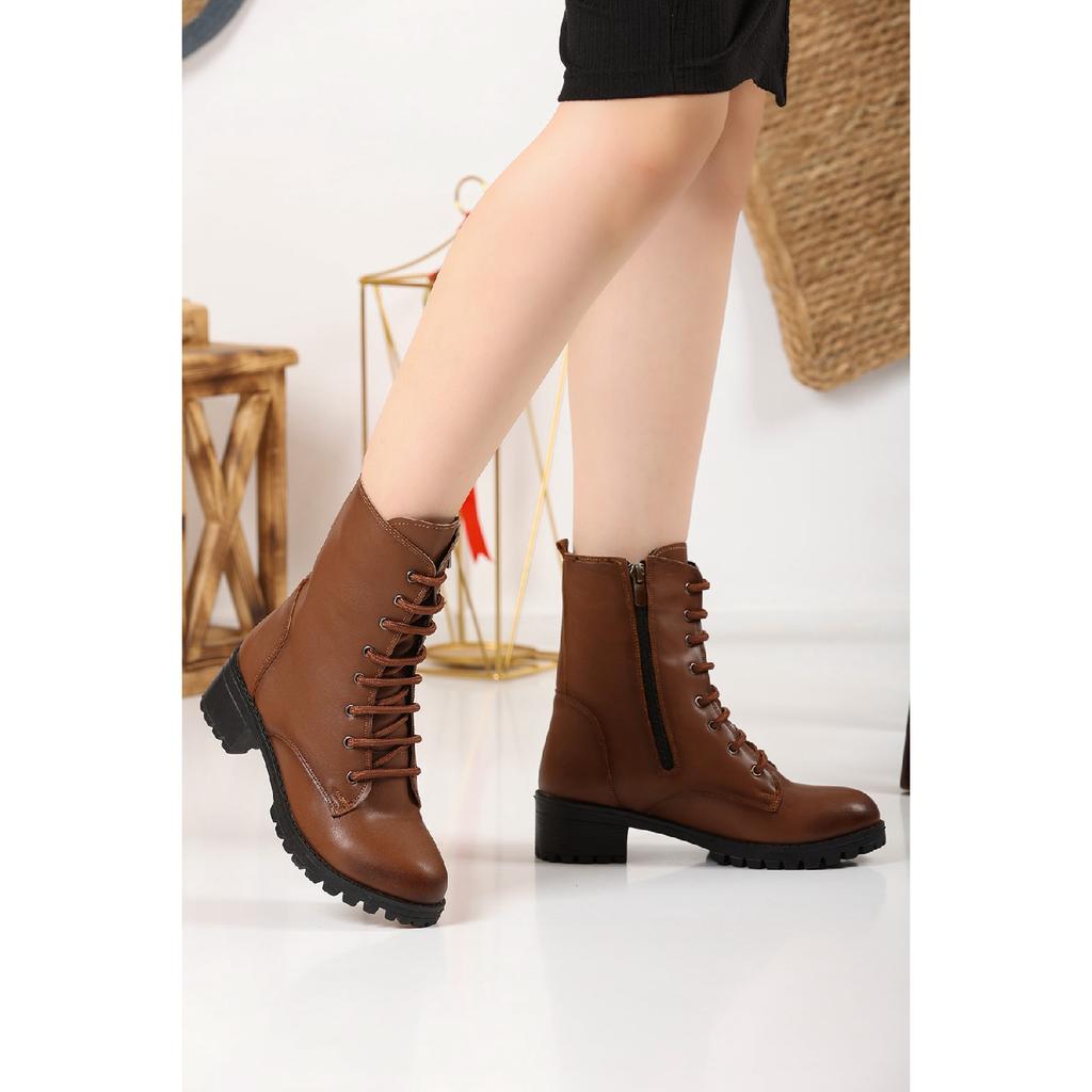 Женские зимние ботинки с длинными молниями и кружевом