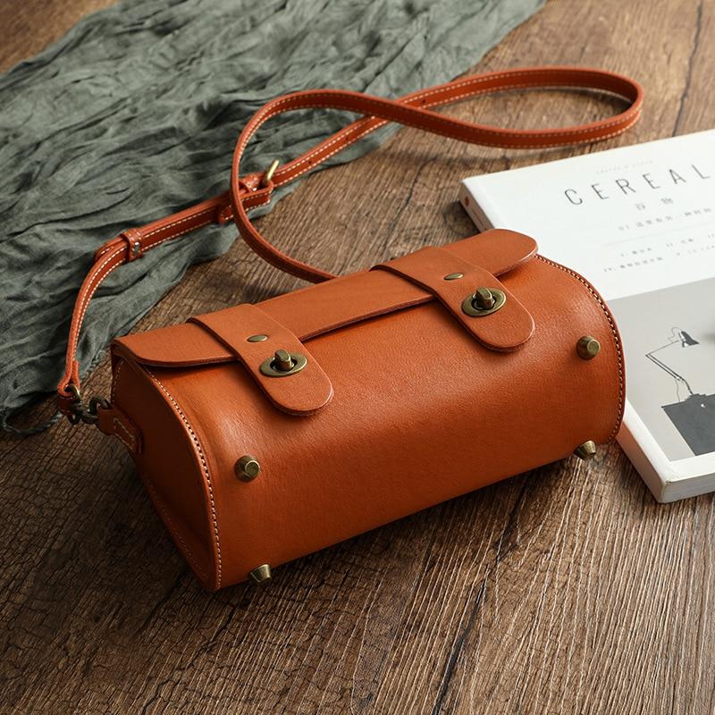 Johnature Винтажная женская сумка-мессенджер из натуральной коровьей кожи, сумка ручной работы для отдыха, однотонные сумки на плечо