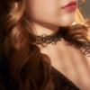 Black Lace Choker For Women Girls Gothic Bowknot Choker With Long Ribbon Lolita Clavicle Chain Necklace Halloween Jewelry Gift