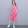 Модный летний повседневный спортивный костюм для полных женщин, 2022, новый комплект из двух предметов